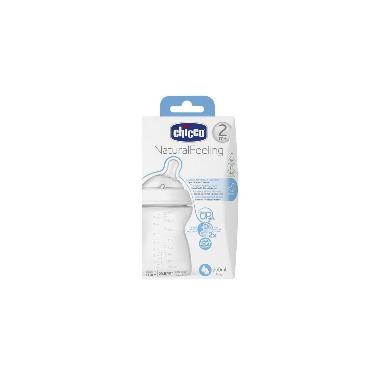 Chicco Biberón Natural Feeling Silicona 2m 250ml