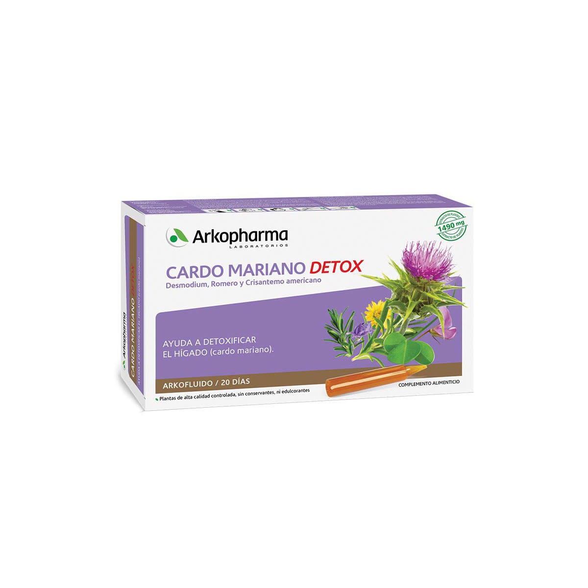 ARKOFLUIDO CARDO MARIANO DETOX 20 ampollas