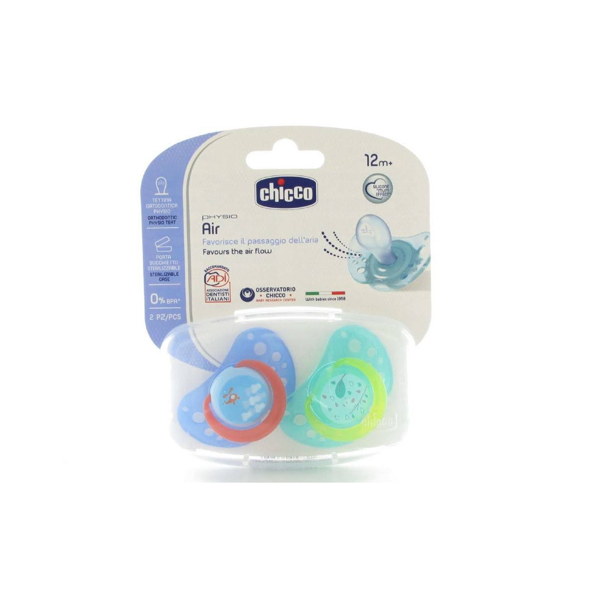 Chicco Chupete Silicona Physio Air 12 M Azul 2