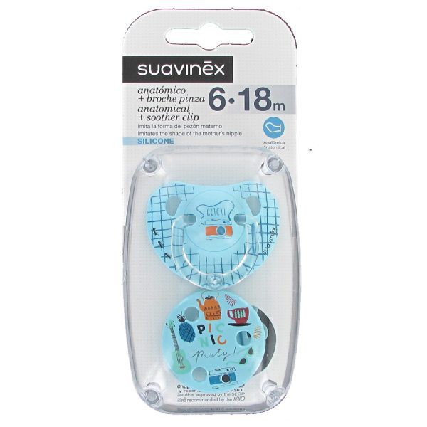 Suavinex Chupete Anatómico Silicona 618m  Broche
