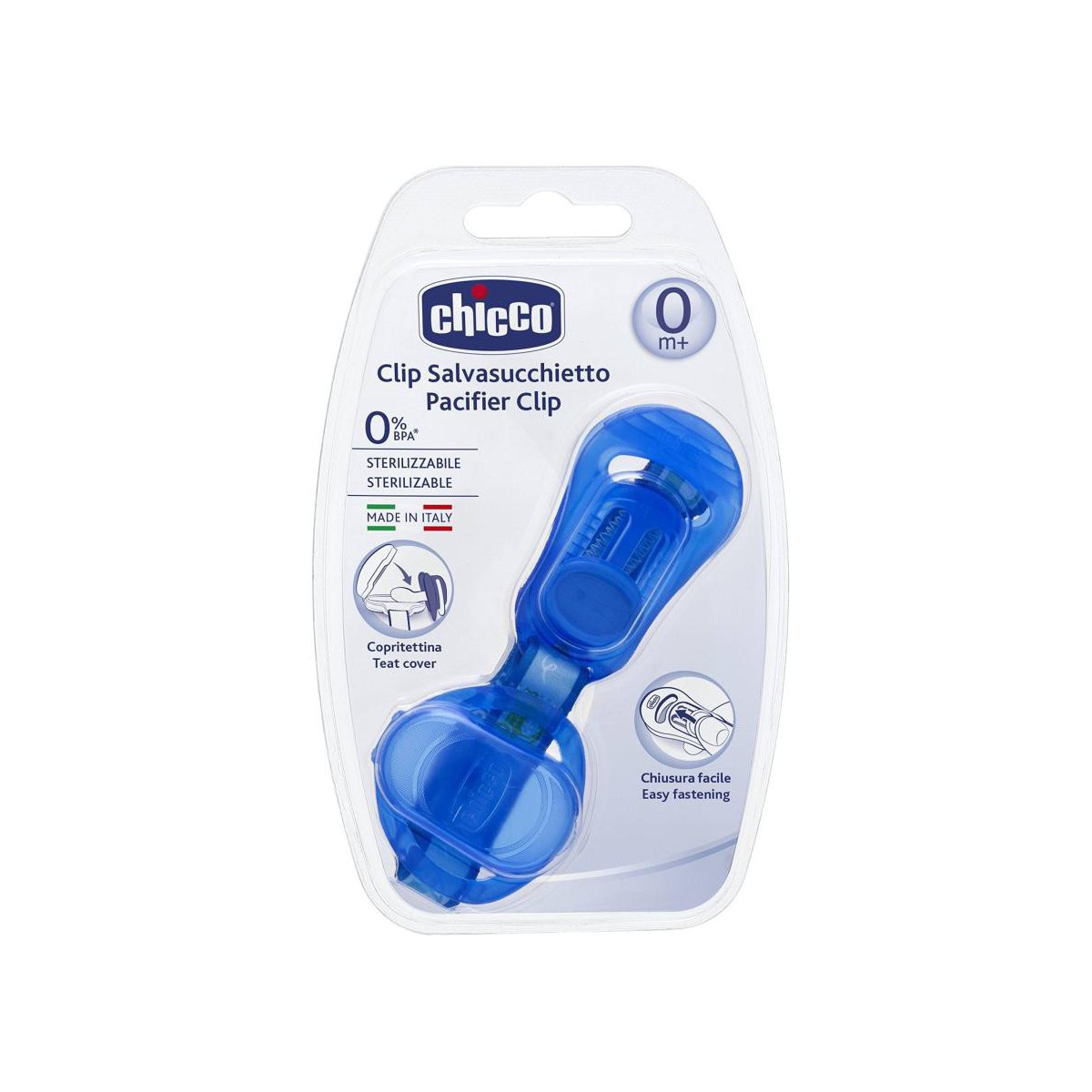 Chicco Clip Azul con Protegechupetes