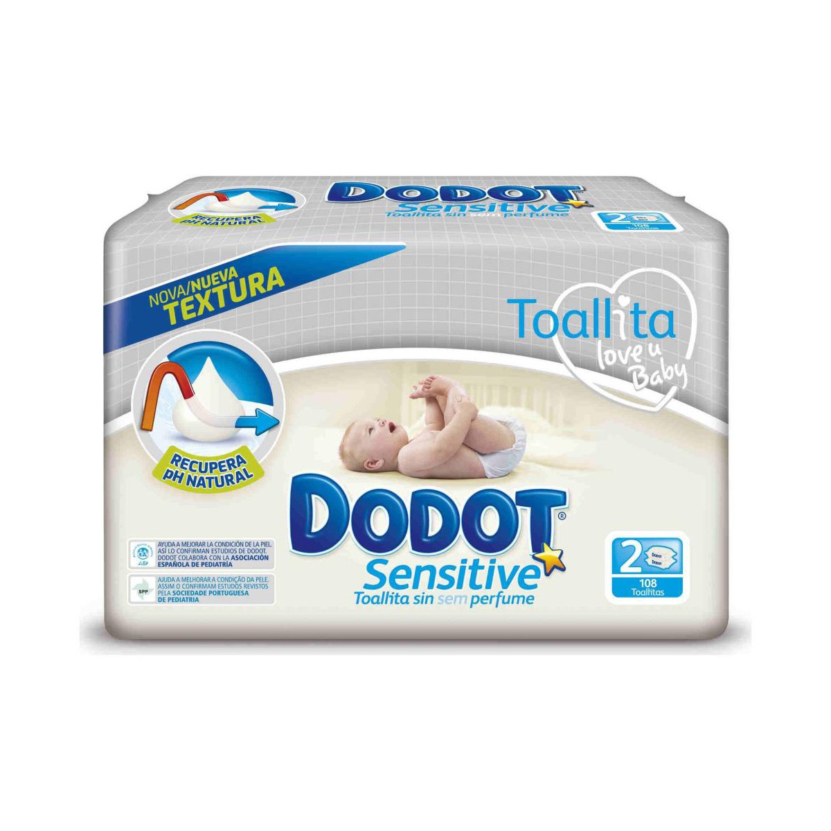 DODOT SENSITIVE TOALLITAS HUMEDAS PARA BEBES 108 U