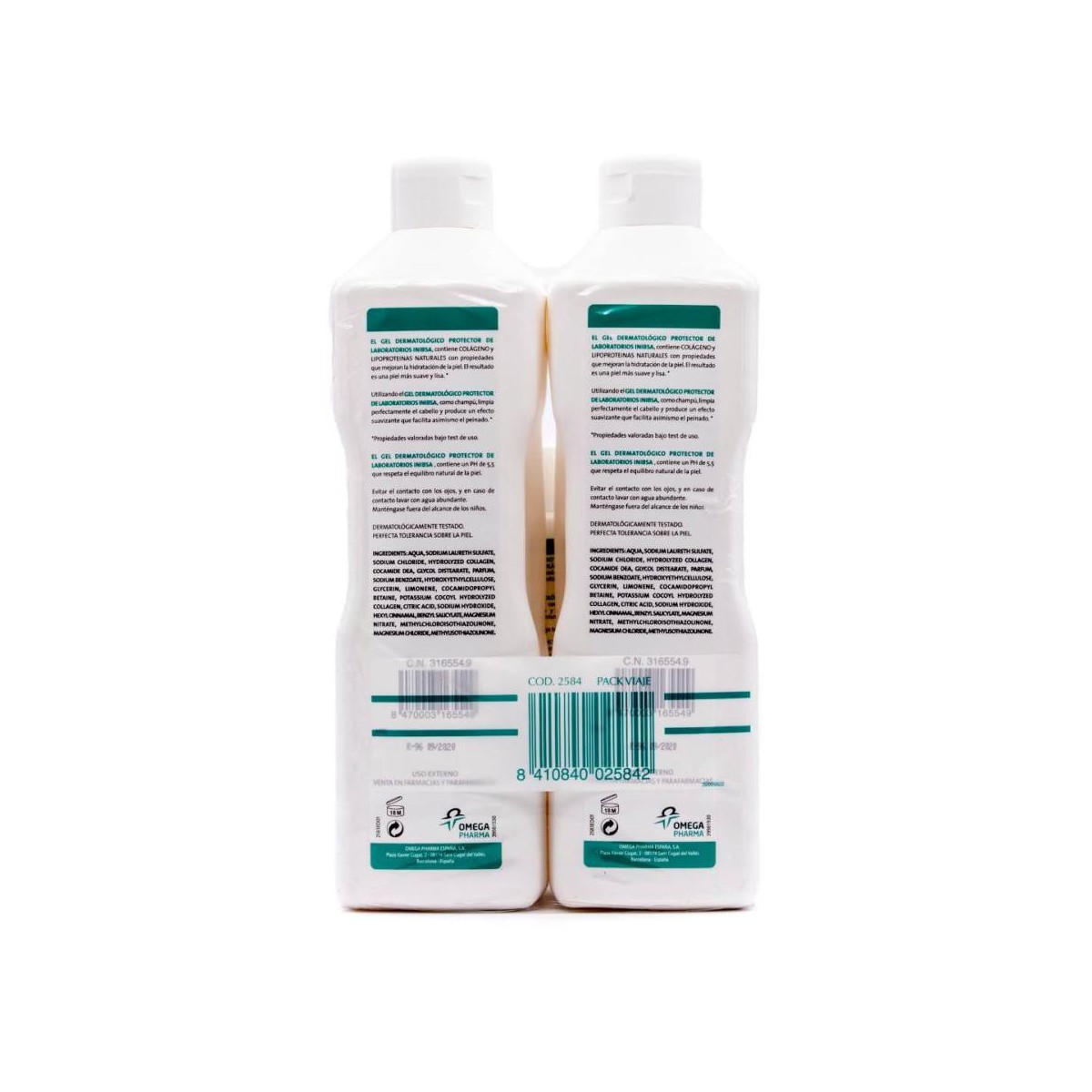 INIBSA GEL DERMATOLOGICO PACK VIAJE 1 L  200 ML