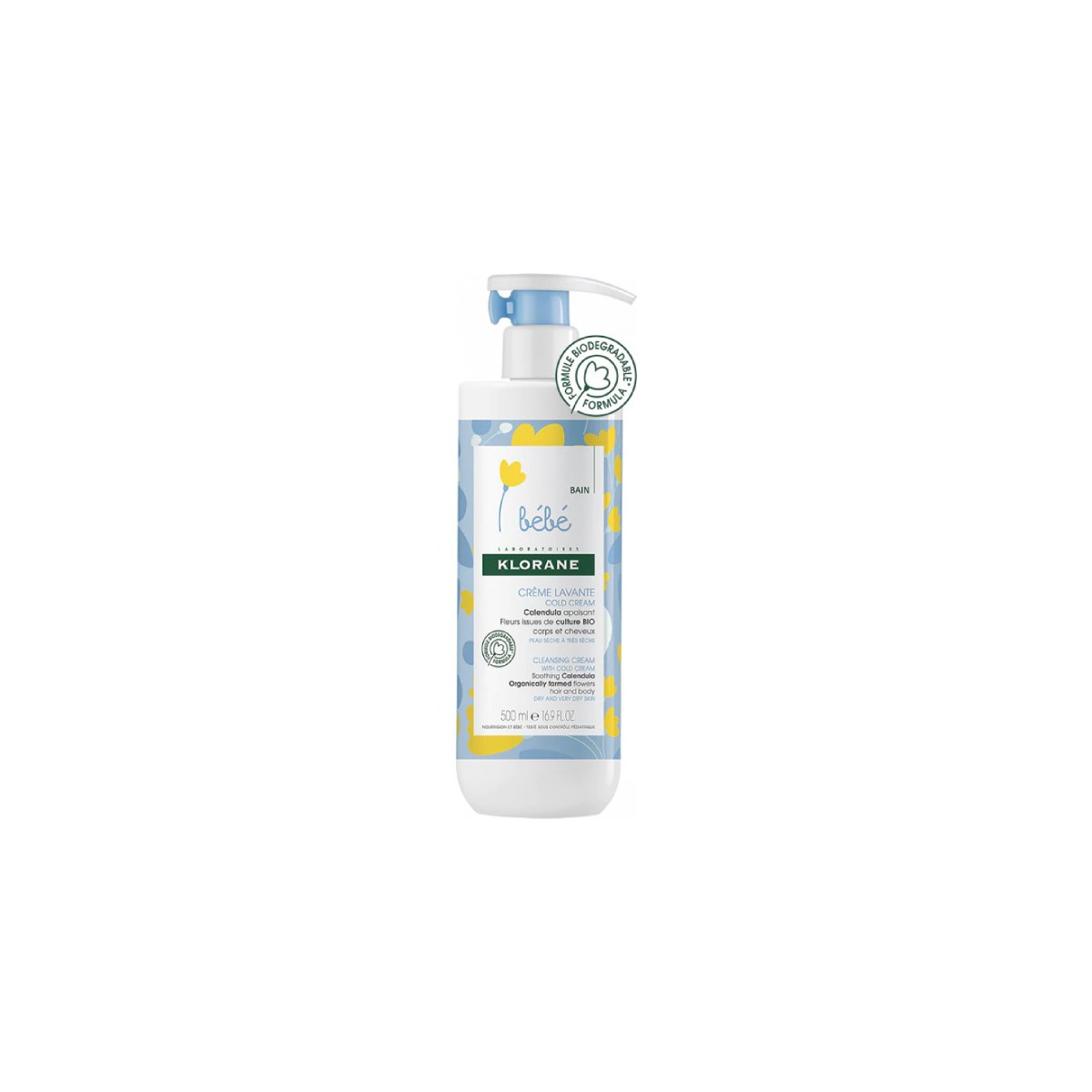 KLORANE BEBE CREMA LIMPIADORA AL COLD CREAM 500 ML