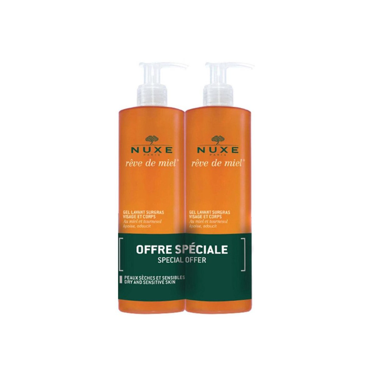 NUXE DUPLO GEL LAVANT CORPS&VIS 2 X 400 ML.