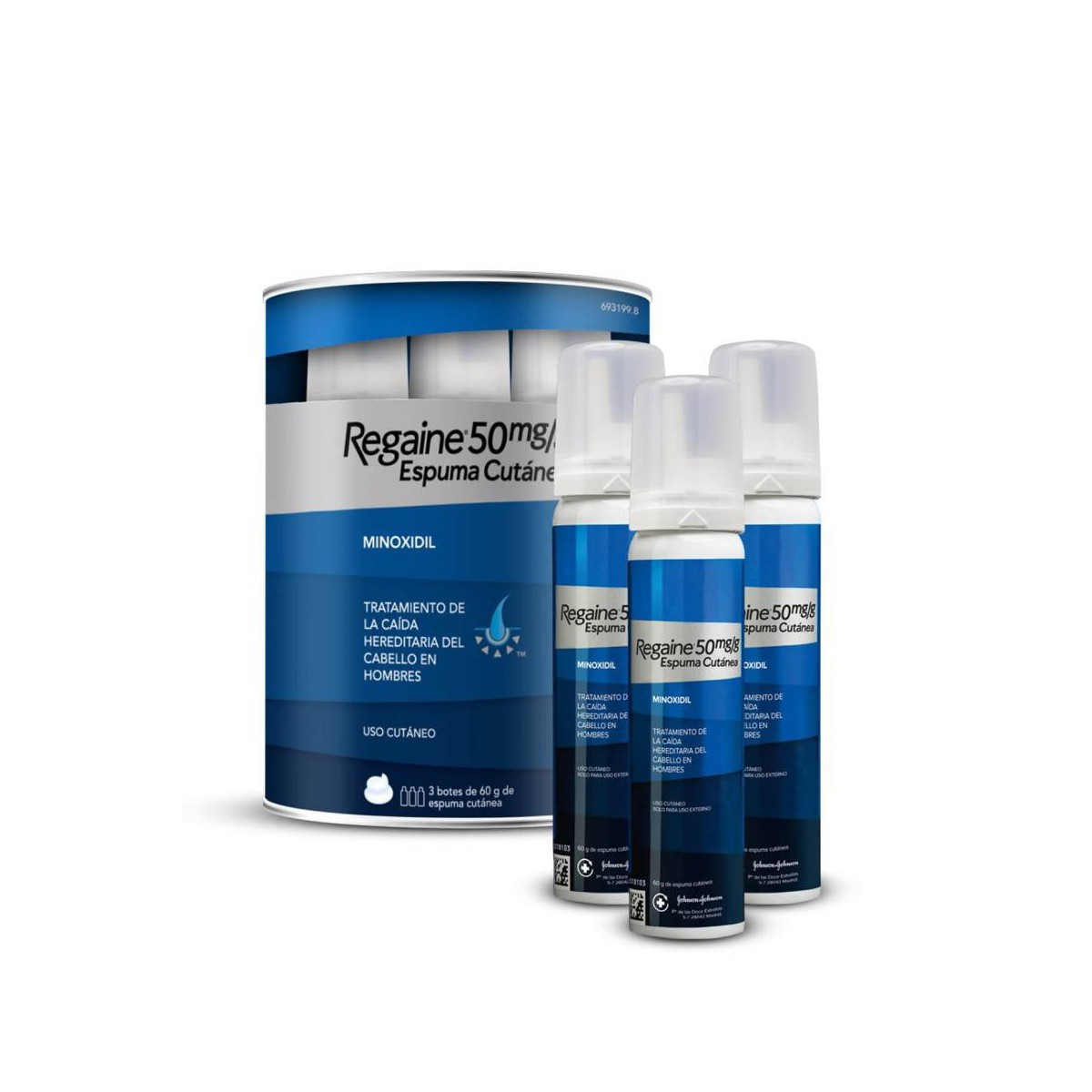 REGAINE 50 MGG ESPUMA CUTANEA 3 AEROSOLES 60 G