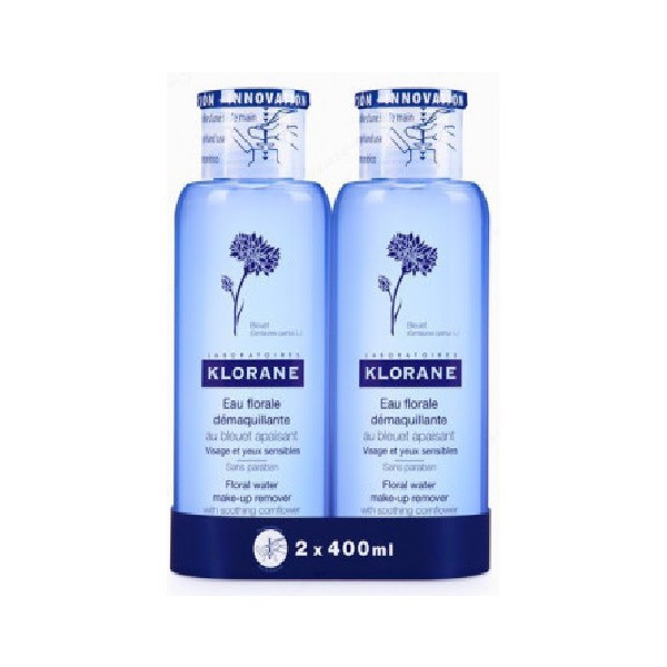 AGUA FLORAL DESMAQUILLANTE AL ACIANO CALMANTE PACK DUO 400 mL