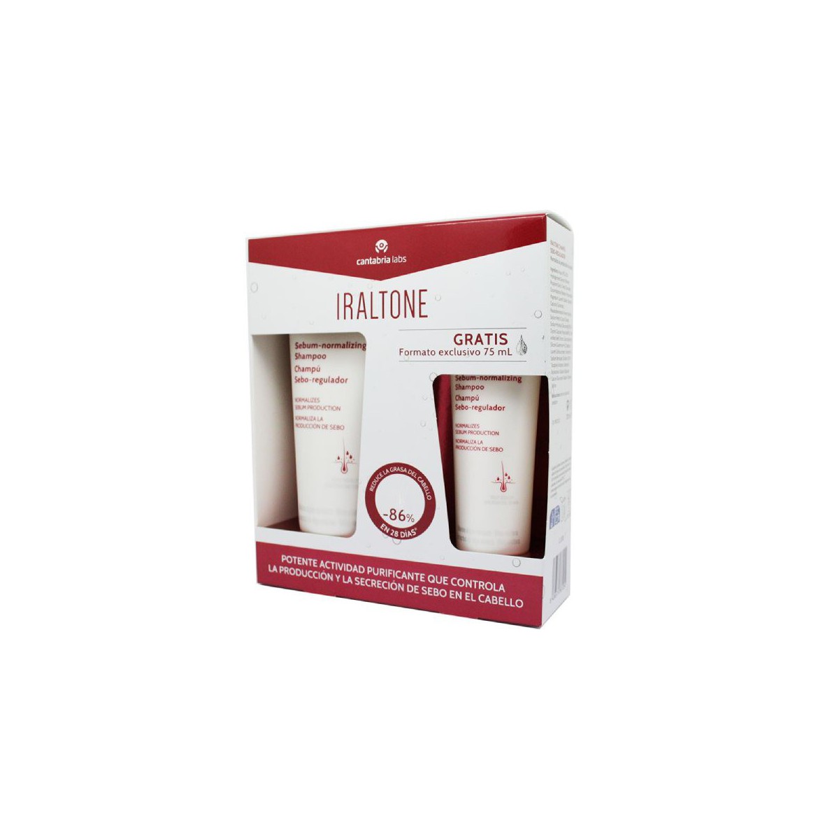 PACK IRALTONE CHAMPU SEBORREGULADOR  GRATIS 75ML
