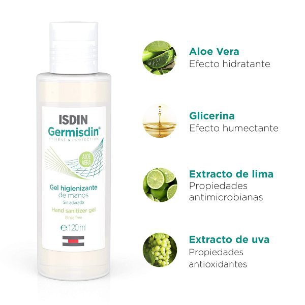 ISDIN GERMISDIN ALOE VERA GEL HIGIENIZANTE DE MANOS 1 ENVASE 120 ml