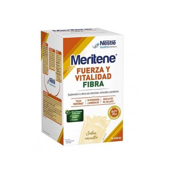 MERITENE FIBRA 14 SOBRES 35 g SABOR VAINILLA