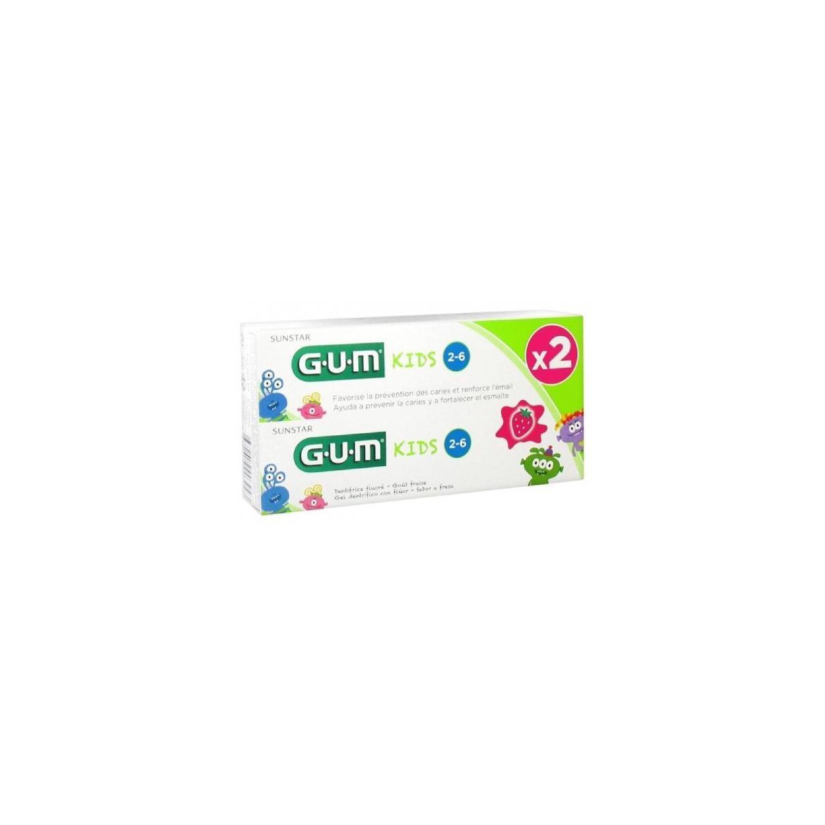 GUM KIDS GEL DENTIFRICO 2 ENVASES 75 ml DUOPACK