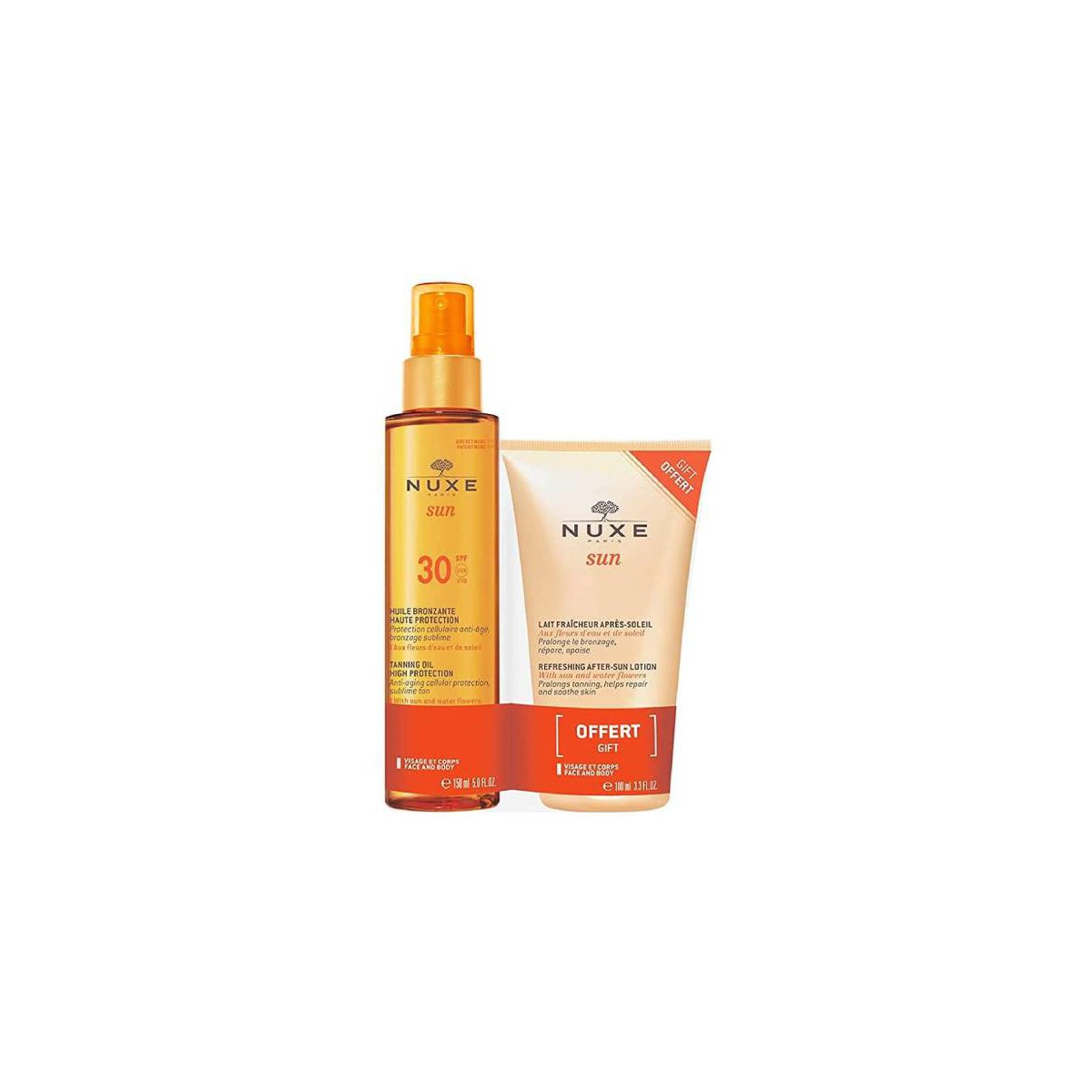 NUXE SUN HUILE SPF 30 150ML  AFTER SUN 100ML