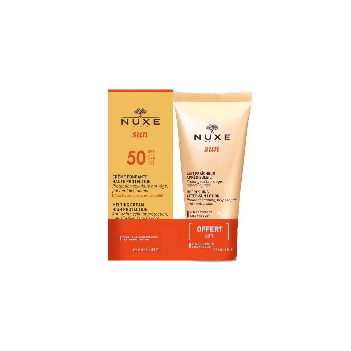 NUXE SUN CREMA SPF 50 50 ML  AFTER SUN 50ML