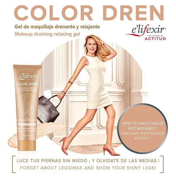 ELIFEXIR DERMO COLOR DREN GEL MAQUILLAJE DRENANATE Y RELAJANTE 1 TUBO 150 ml